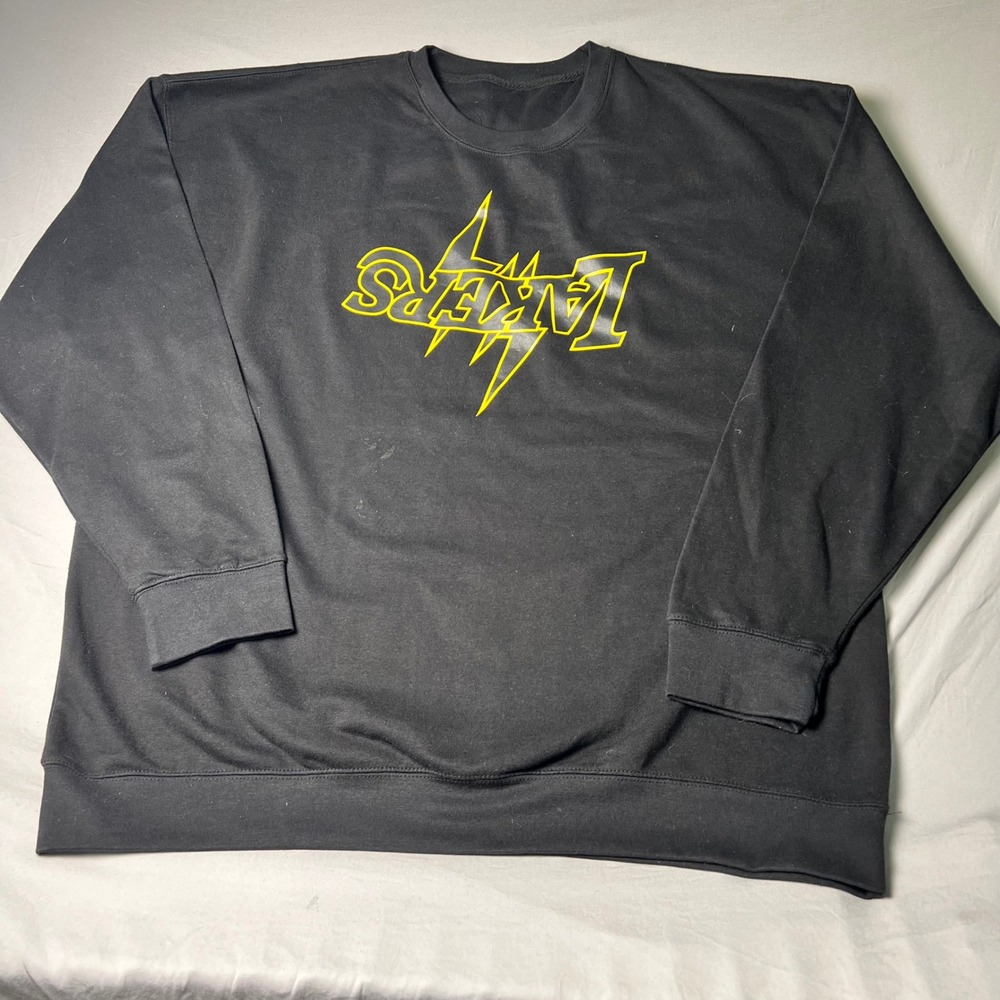 Los Angeles Lakers Graphic Sweatshirt Black Yellow Lightning Bolt M2480 3XL